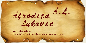 Afrodita Luković vizit kartica